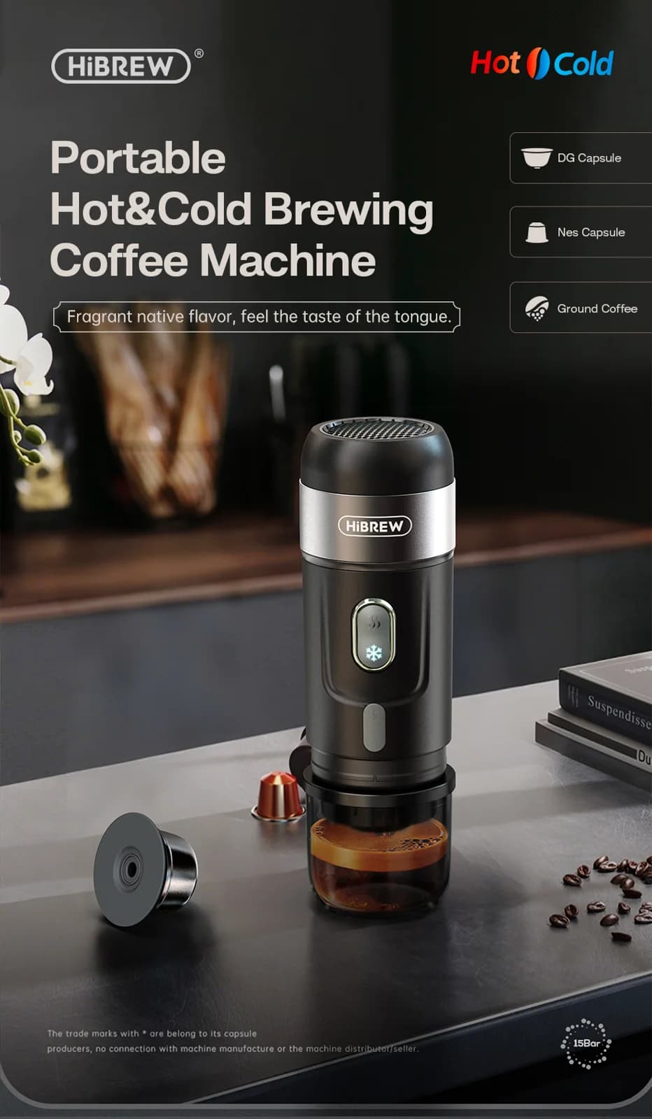 Portable Coffee Machine for Capsule & Ground Coffee