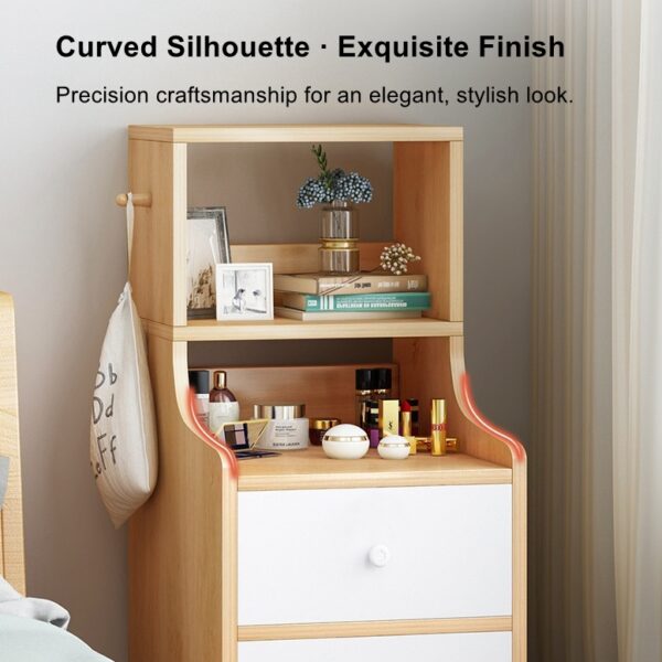 HYGGO 2x Bedside Table Set Drawers Nightstand Slim Tall Cabinet Multifunctional Bedside table Nightstand