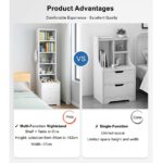 HYGGO 2x Bedside Table Set Drawers Nightstand Slim Tall Cabinet Multifunctional Bedside table Nightstand