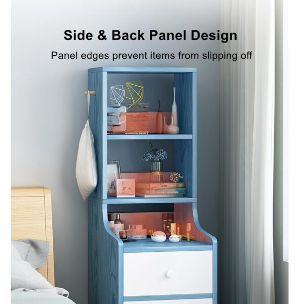 HYGGO 2x Bedside Table Set Drawers Nightstand Slim Tall Cabinet Multifunctional Bedside table Nightstand
