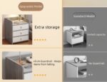 HYGGO 2x bedside table set 3 drawer light gray white nightstand bedroom furniture Bedside table Nightstand