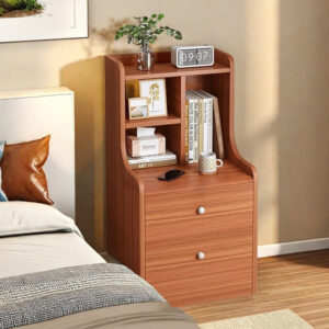 HYGGO 2x bedside table set wooden vintage storage bedroom furniture nightstand drawer Bedside table Nightstand