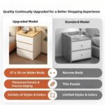 HYGGO 2x bedside table set nightstand oak wood grain white modern design 3 drawers Bedside table Nightstand