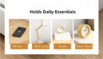 HYGGO 2x bedside table set nightstand oak wood grain white modern design 3 drawers Bedside table Nightstand