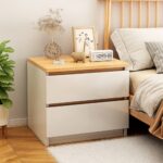 HYGGO 2x Bedside Table Pair Oak Wood Grain Drawers Nightstand Minimalist Furniture Bedside table Nightstand