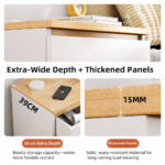 HYGGO 2x Bedside Table Pair Oak Wood Grain Drawers Nightstand Minimalist Furniture Bedside table Nightstand