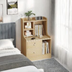 HYGGO 2x bedside table set wooden drawers lockable storage bedroom furniture nightstand Bedside table Nightstand