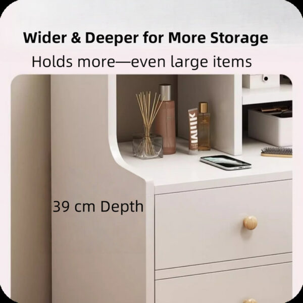 HYGGO 2x Bedside Table Set Nightstand Drawer Lockable Open Storage Modern Minimalist Bedside table Nightstand